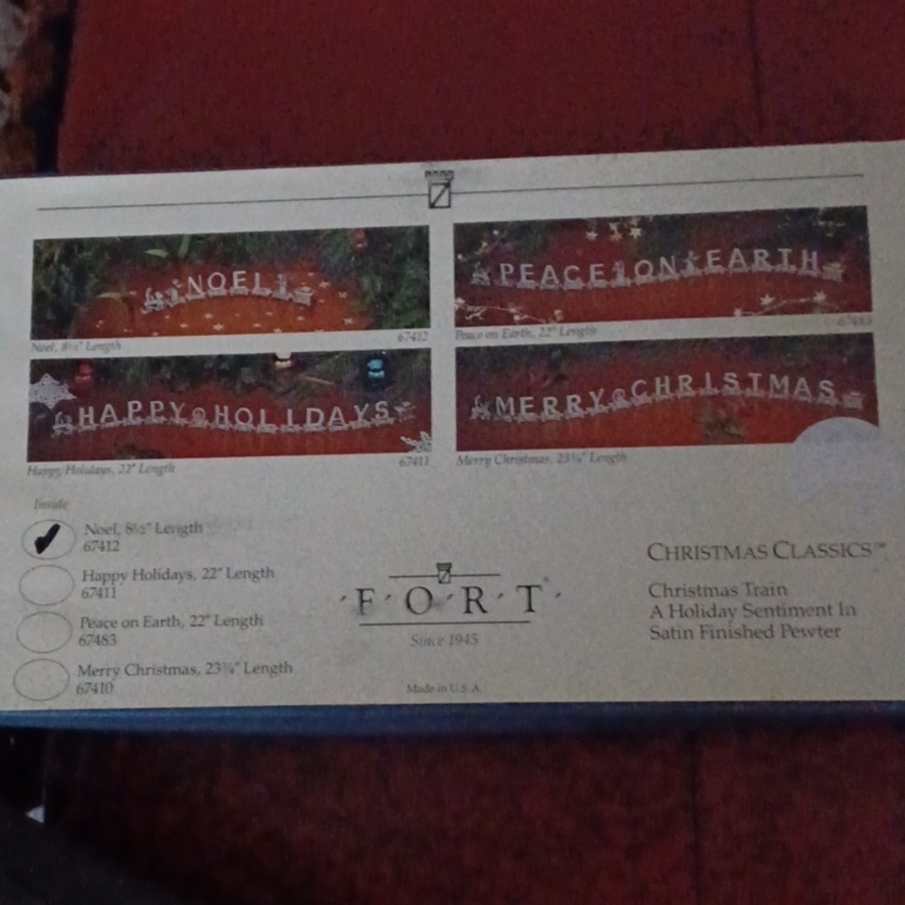 Fort satin finish pewter NOEL train, 8 pc in the box